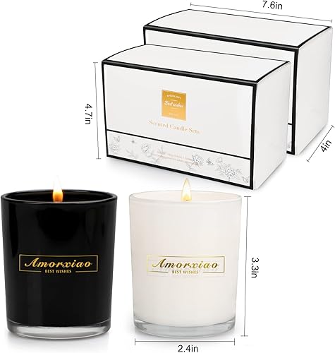 Miniatura 6 de Paquete de 4 velas perfumadas para el hogar 160 horas de larga duración velas de cera de soja natural velas perfumadas para vacaciones juego de