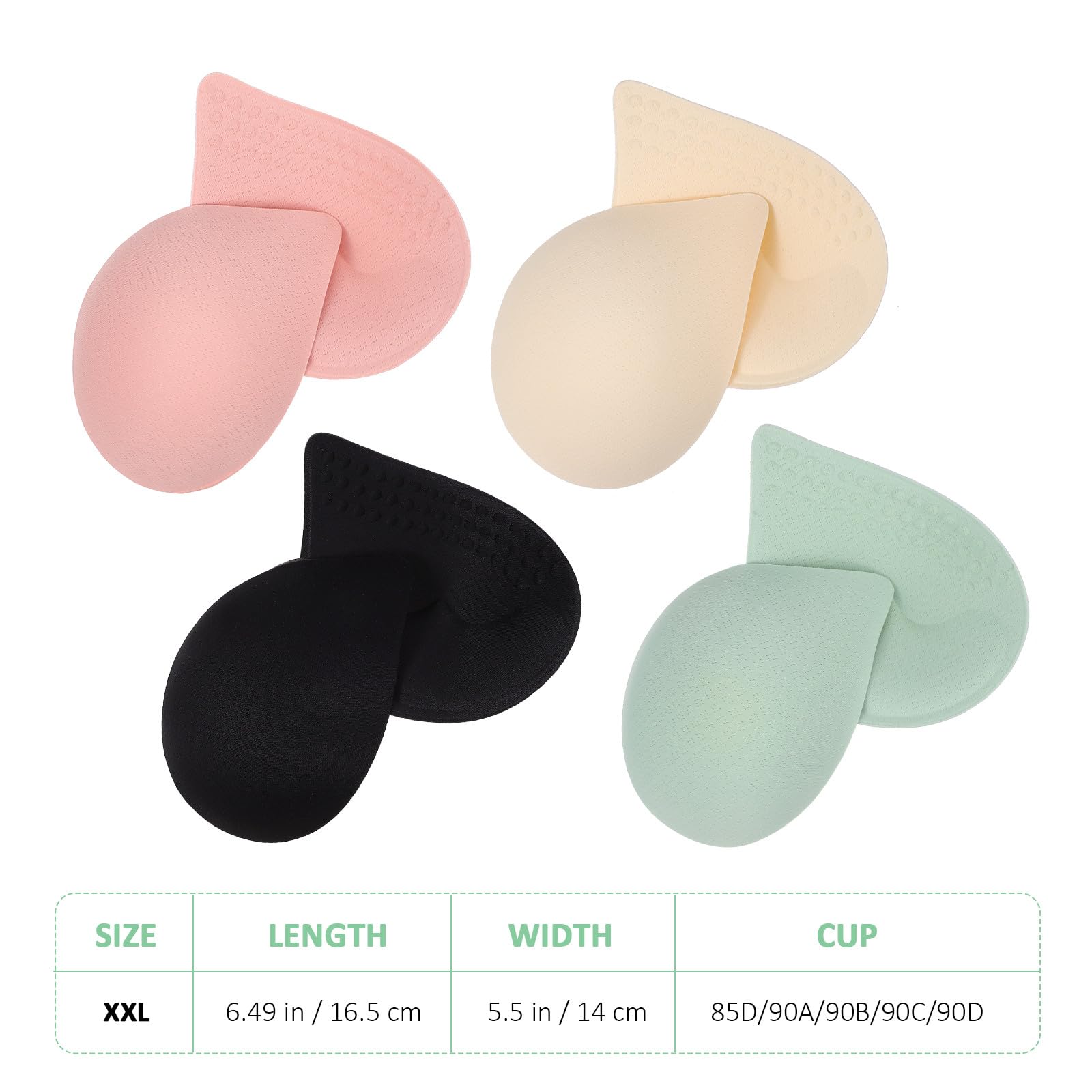 12 Pares de Insertos de Almohadillas para Sujetador Flexibles y Reutilizables, Ligeros, de Fibra Elástica y Poliéster, Ideales para Sujetadores Deportivos y Trajes de Baño