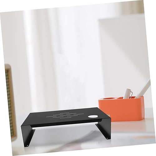 Miniatura 5 de Steel Monitor Riser with Ventilated for Laptop and PC Desk Organizer with Space-saving Storage Modern Black Monitor Stand for Home and Office Use No