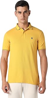 Van HeusenMen's Cotton Solid Regular Fit T-Shirt