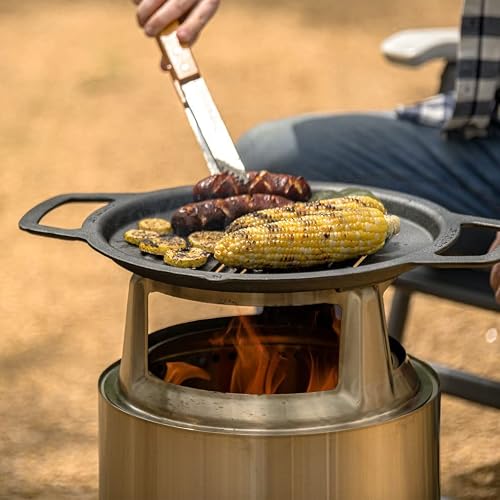 Solo Stove Ranger Cast Iron Grill Top, Cookware For Ranger Fire Pit, Fireplace Accessory, Cooking Surface: 14.25", Weight: 13 Lbs #TOP4