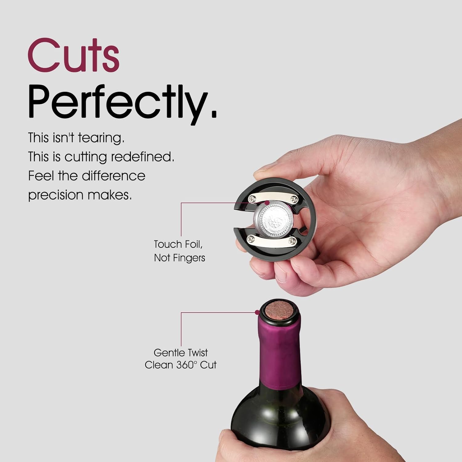 Gobetter Wine Foil Cutter Tool, Foil Remover for Wine Bottles, 2 Count