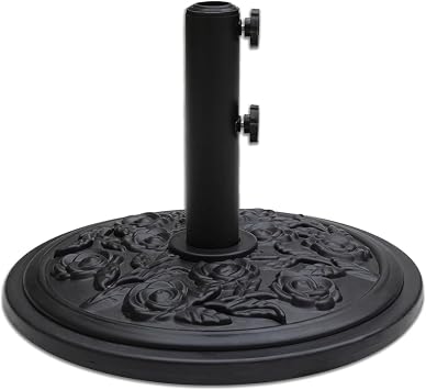 C-Hopetree 9 kg Heavy Duty Round Patio Garden Parasol Base Stand for Outdoor Market Table Umbrella, Black
