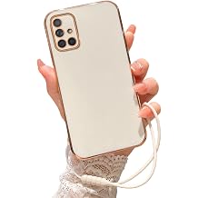 for Samsung A71 5G Case, Galaxy A71 5G Case for Women Electroplating Luxury Bling Aesthetic Trendy Pretty, Full Camera Soft TPU Protection Shockproof Cover for Samsung Galaxy A71 5G White