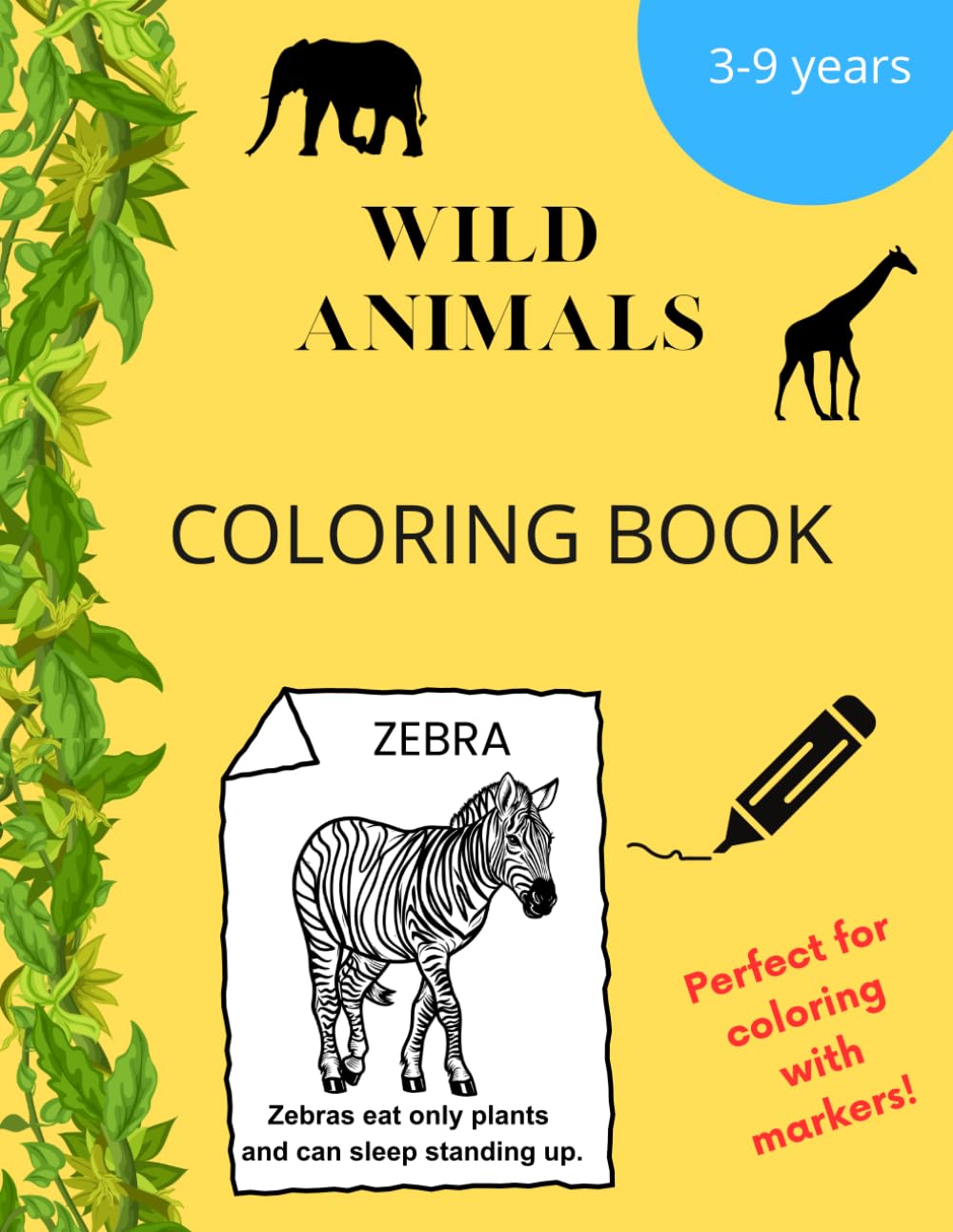 Wild Animals Coloring Book: Wild Animals Coloring Book with Facts for Kids Boys&Girls I Preschool Kindergarten Activities I Wild Animals Gift for