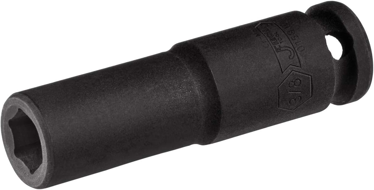 Jetech 3/8 Inch Drive Deep Impact Socket, SAE 3/8", Heat-Treated Chrome Molybdenum Alloy Steel, 6-Point Design, Anti-Rust Finish, for Pneumatic & Electric Impact Wrench