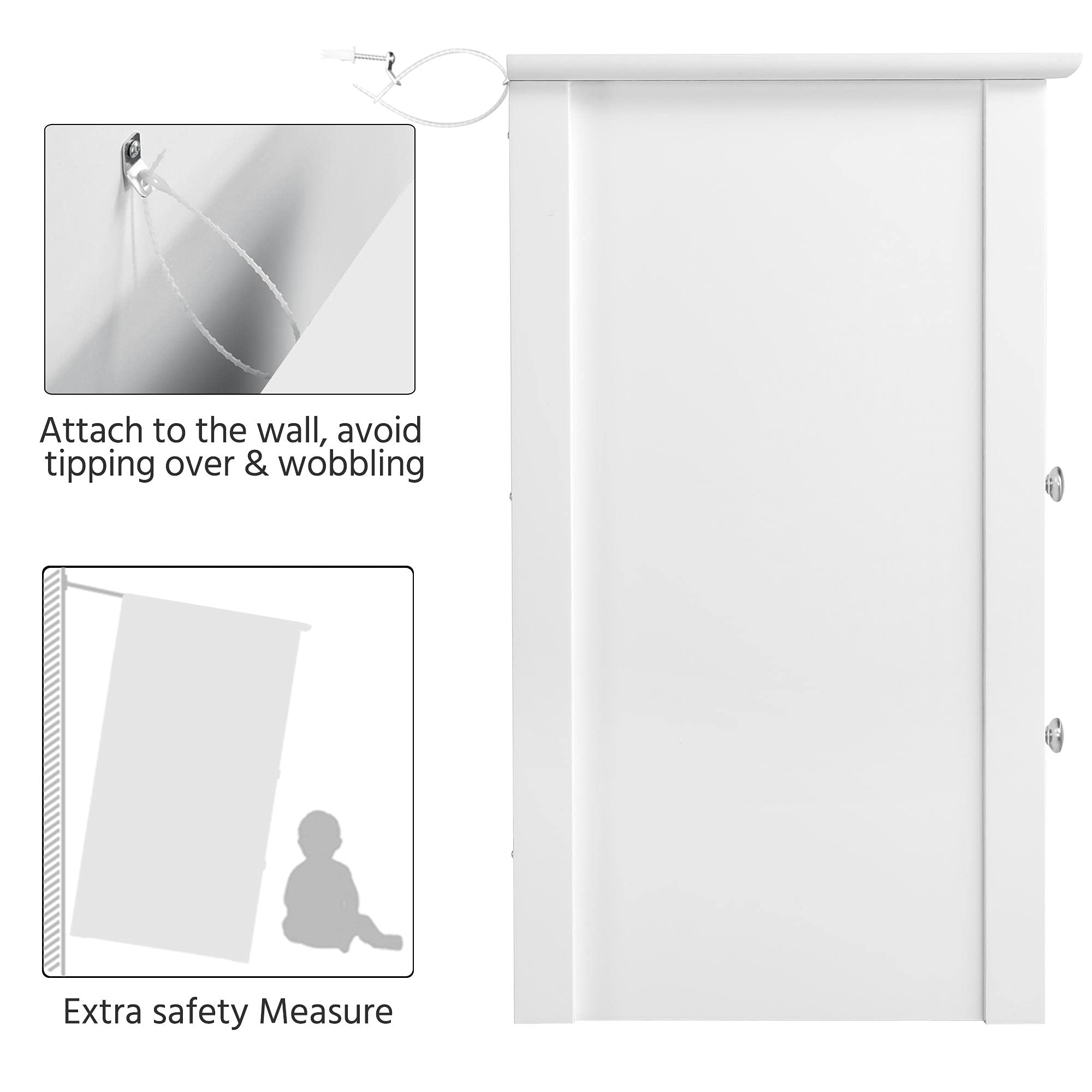 Yaheetech Mesita de Noche con Dos Cajones Mesillas de Noche Blanca | Cajonera Mueble para Cama Dormitorio Madera MDF 40x35x60cm
