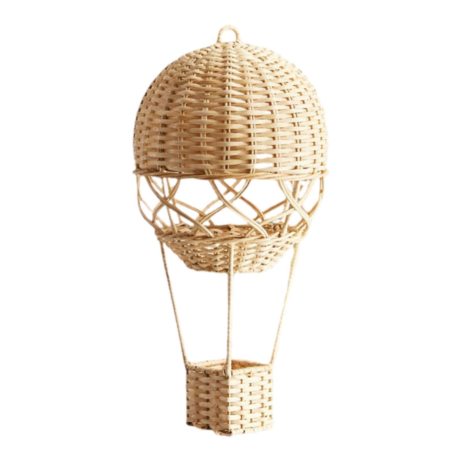 Montgolfière en rotin pièce unique, décoration esthétique et authentique