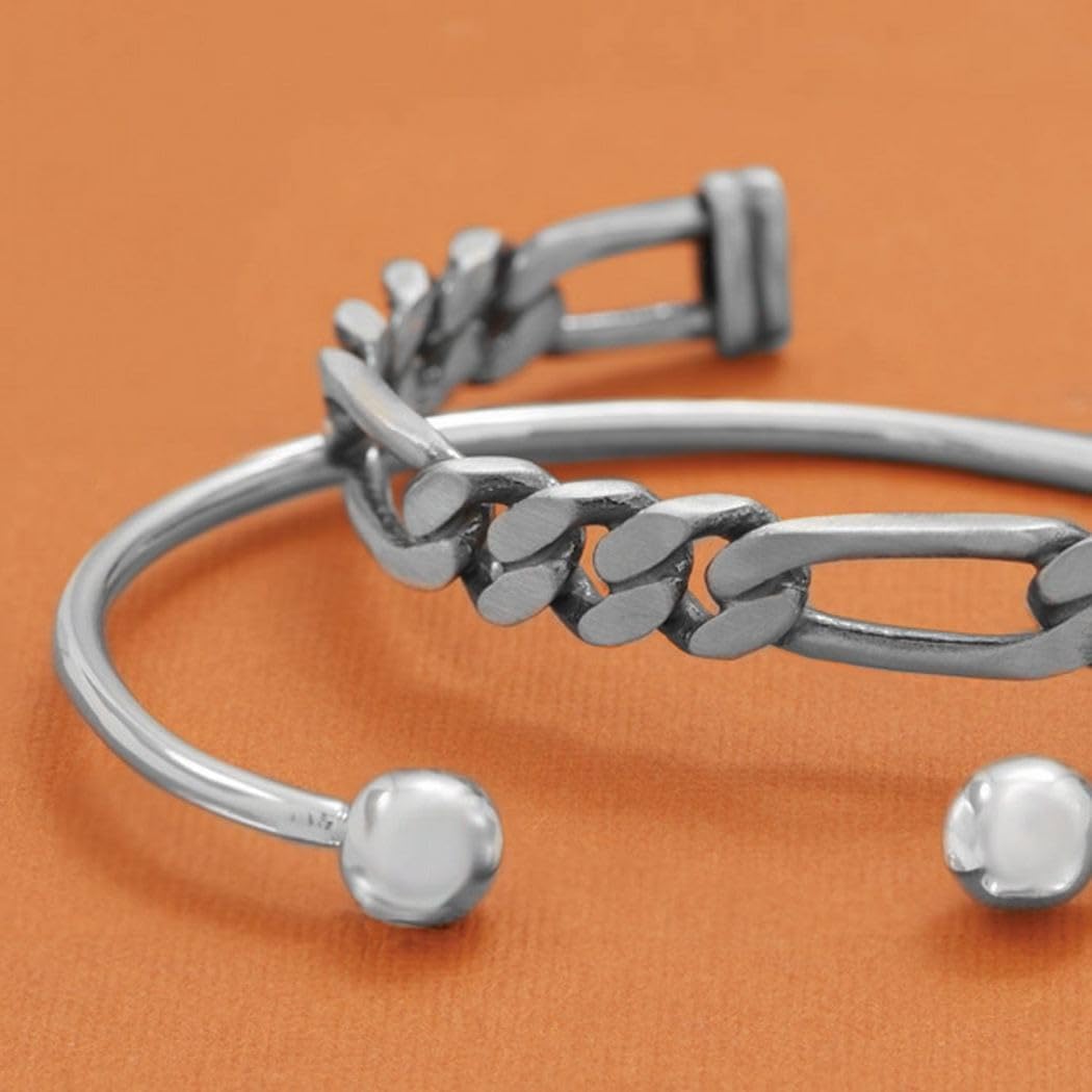 JewelryWeb 925 Sterling Silver 2mm Mens Cuff Bracelet With 8.5mm Ball Ends Cuff Bracelet for Men