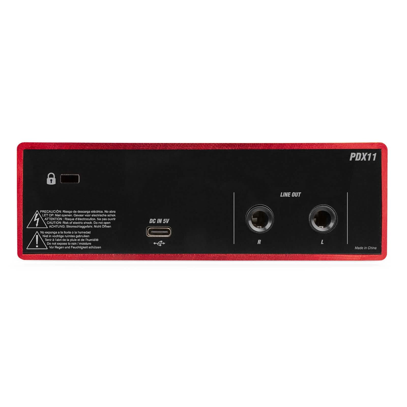 Power Dynamics PDX11 - Interfaccia audio USB - Alimentazione phantom 48 V, cavo USB-C incluso, 2 ingressi Micros/strumenti, 1 uscita cuffie, ideale per musicisti, compositori e Home Studio