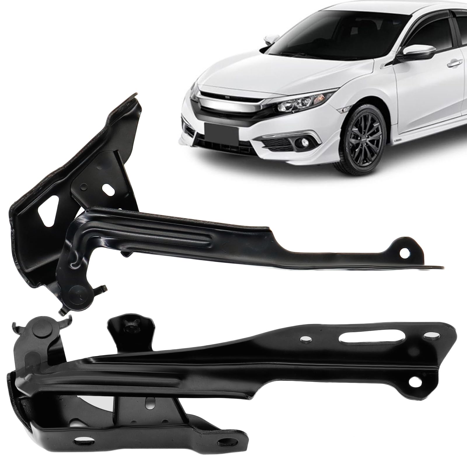XUKEY 1 Pair Front Left And Right Hood Hinge Cover Cowl Side Hood panel for Honda Civic 2016-2021 HO1236143 HO1236144 60120TBAA00ZZ 60170TBAA00ZZ Driver and Passenger Side