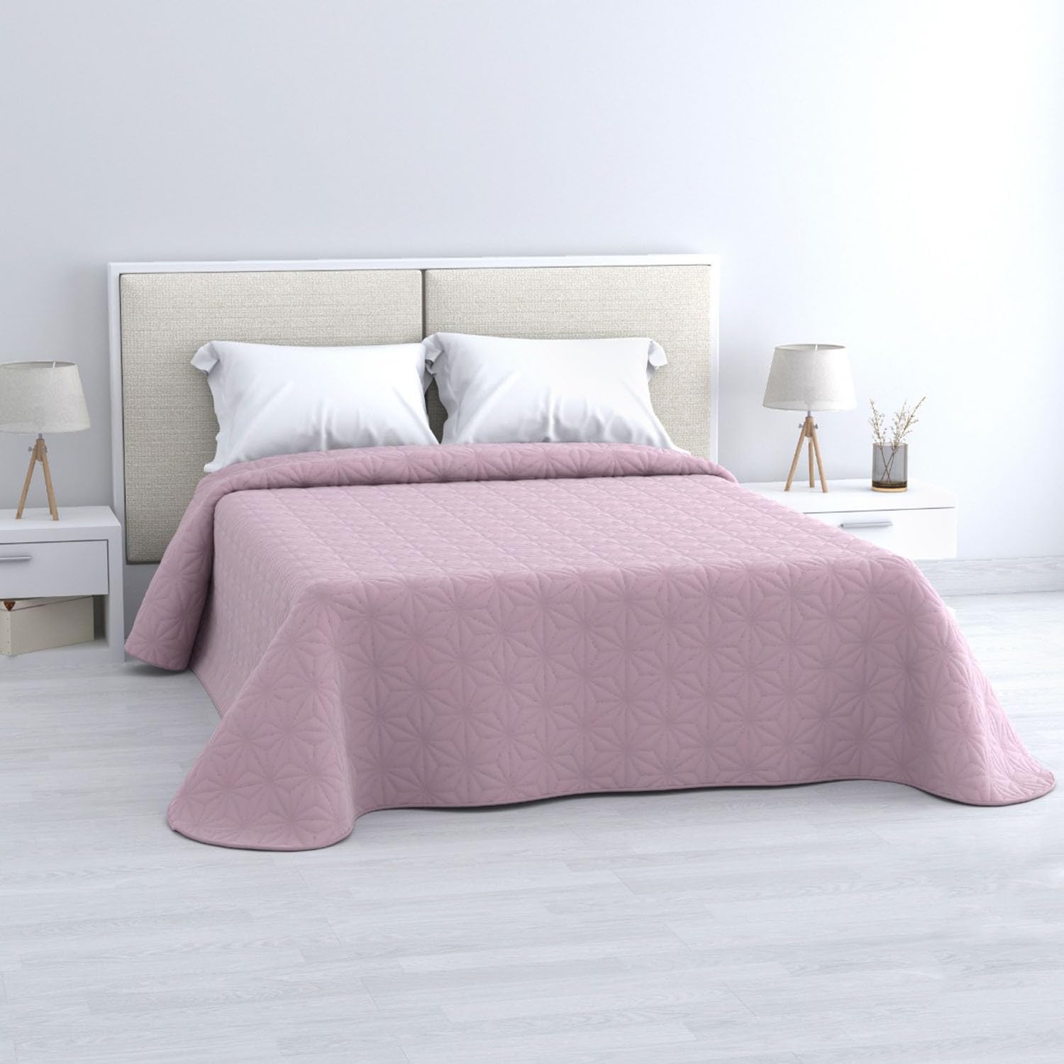 DECODEKO Colcha Bouti para Verano y Entretiempo 100% Poliéster, Suave y Transpirable - Variedad de Diseños y Tamaños (ROSAOSCURO, Cama 135cm sin Cojin)