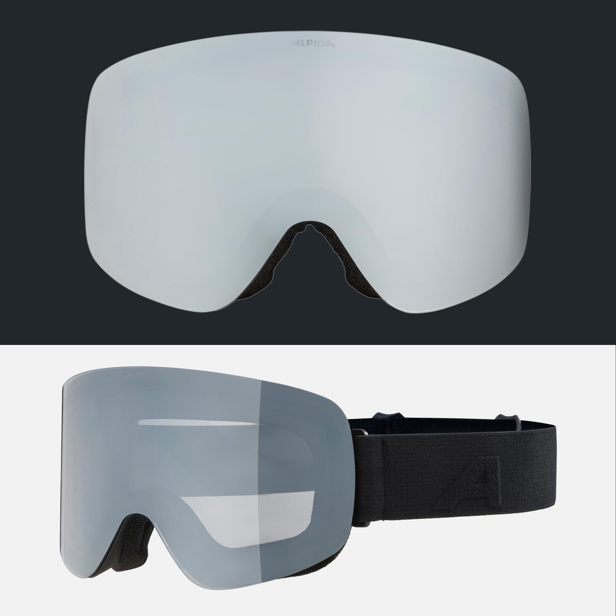 ALPINA PENKEN - verspiegelte, beschlagfreie, rahmenlose Skibrille mit 100% UV-Schutz für Erwachsene - Rahmengröße L