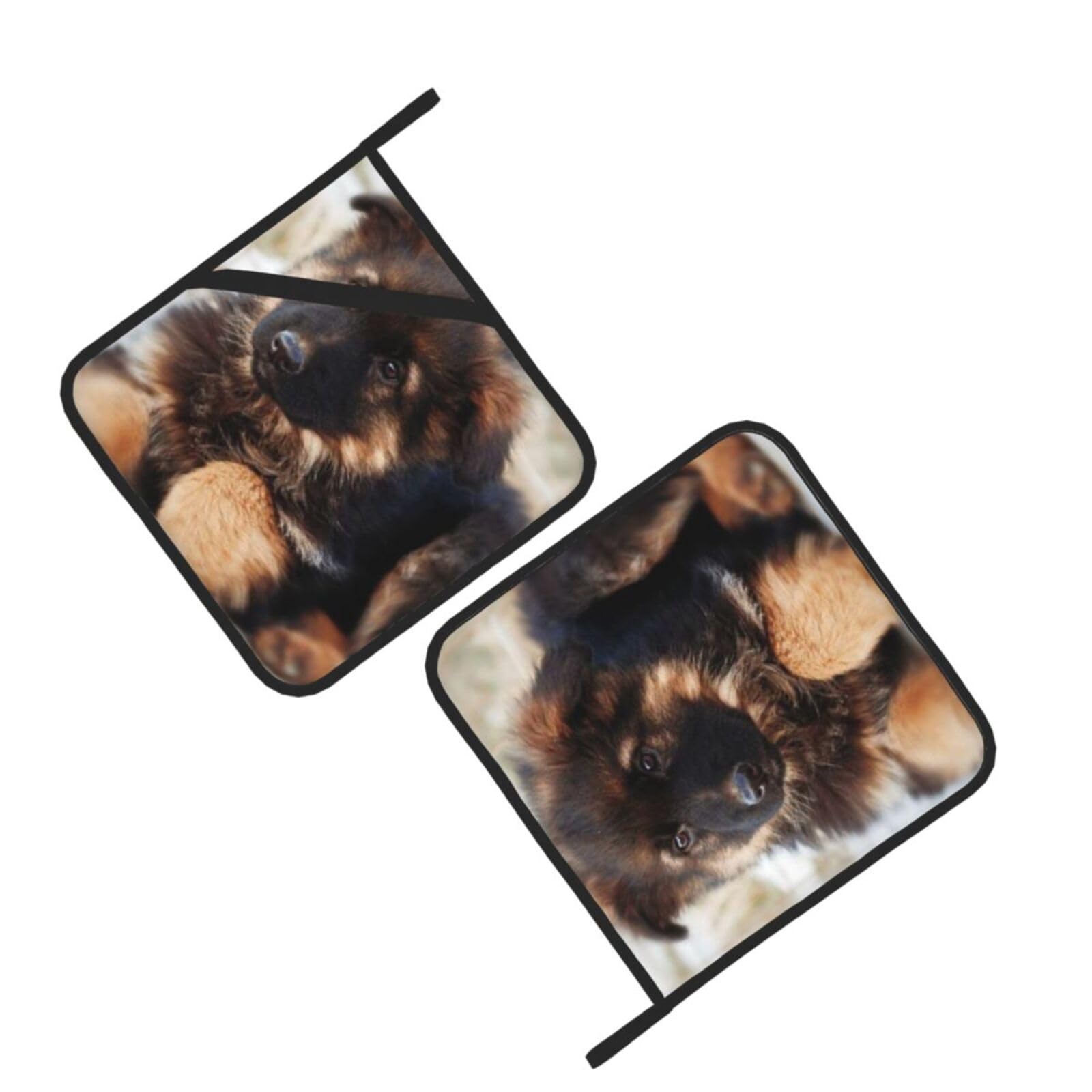 German Shepherd Puppy Printed Oven Pot Holders Set of 2 Pcs Heat Resistant Kitchen Microwave Potholders for Cooking Baking Grilling