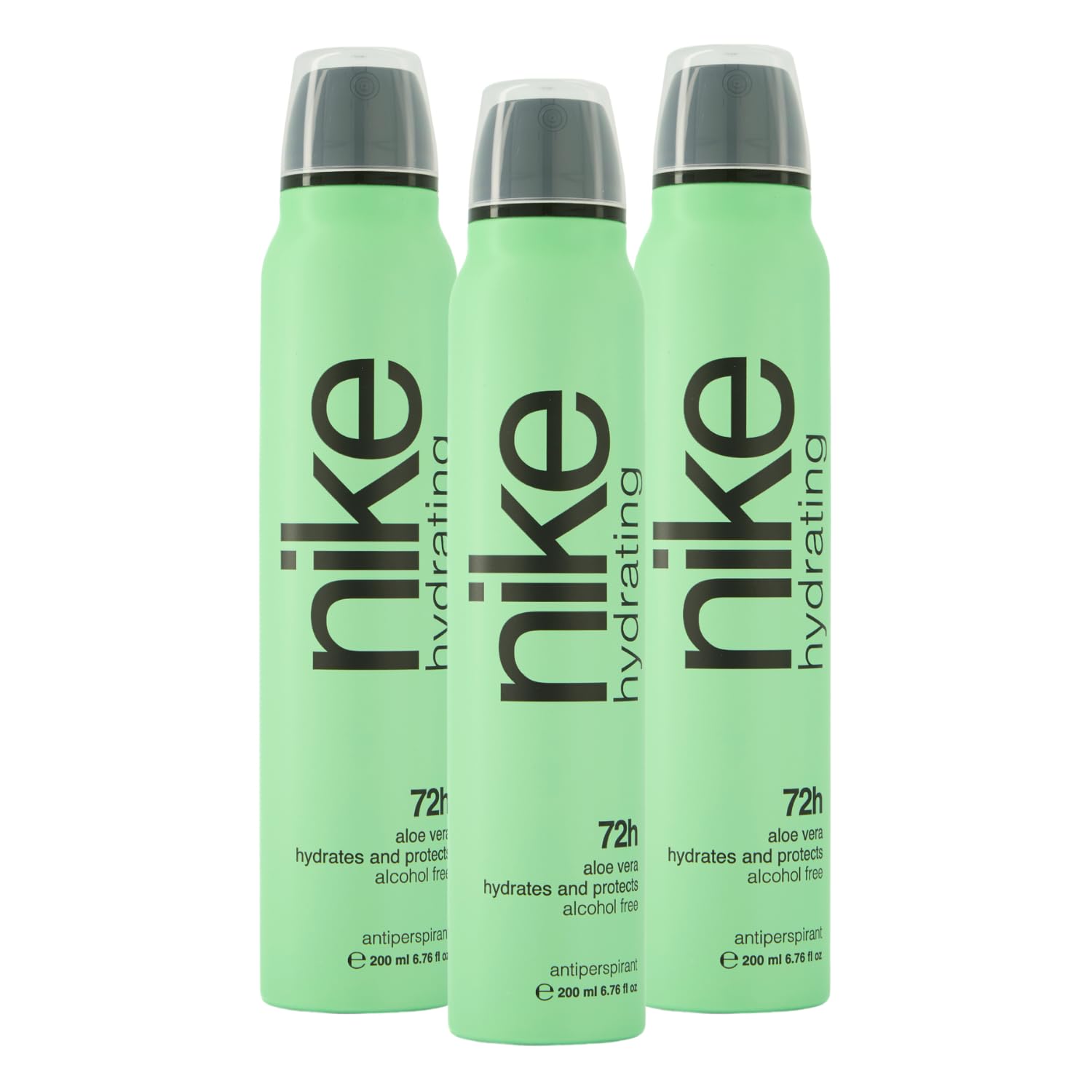 NIKE - Hydrating, Desodorante en Spray Pack 3 x 200 ml, sin Perfume, Unisex, Antitranspirante, Protección Continua, hasta 72h de Eficacia Comprobada, sin Alcohol, Tecnología, Cuidado y Confort