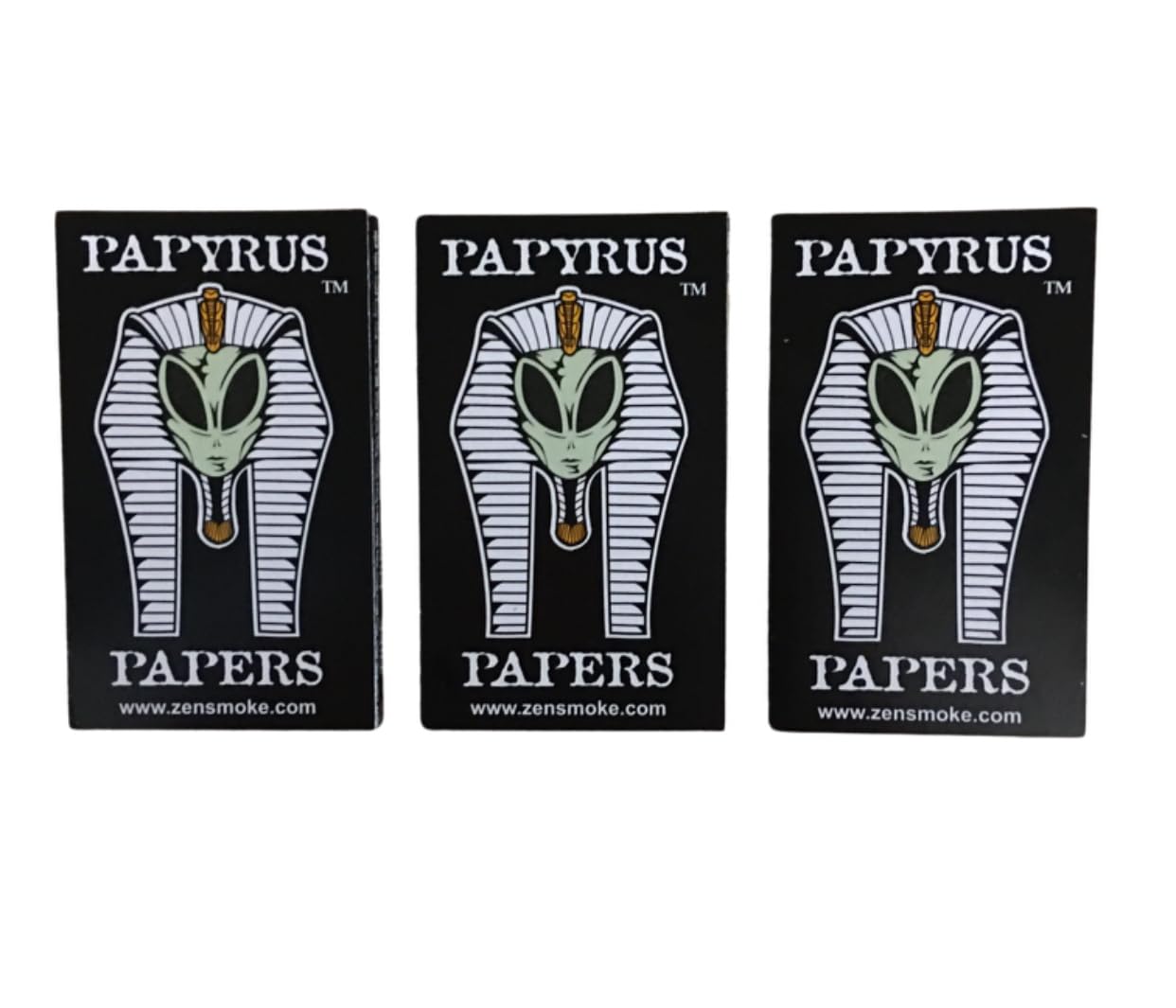 Generic 3 Packs Papyrus Alien Cigarette Rolling Papers 1.5 Size - Imprinted with spaceships, pyramids, alien egyptians, and hieroglyphics - 33 Sheets Each for a Total of 99 Papers, Brown