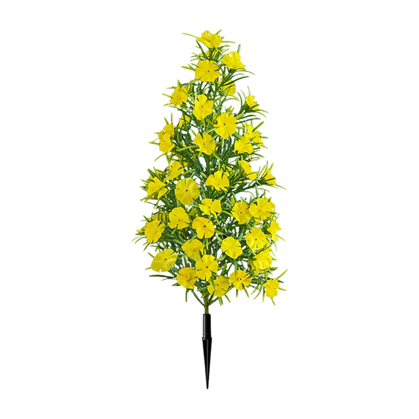 Garden Flower Stake for Outdoor Containers, Artificial Dianthus Accent, 19.68in Patio Border Decor Display Faux Dianthus Bush Stake Artificial Carnation Garden Pick Outdoor Flower Border Container
