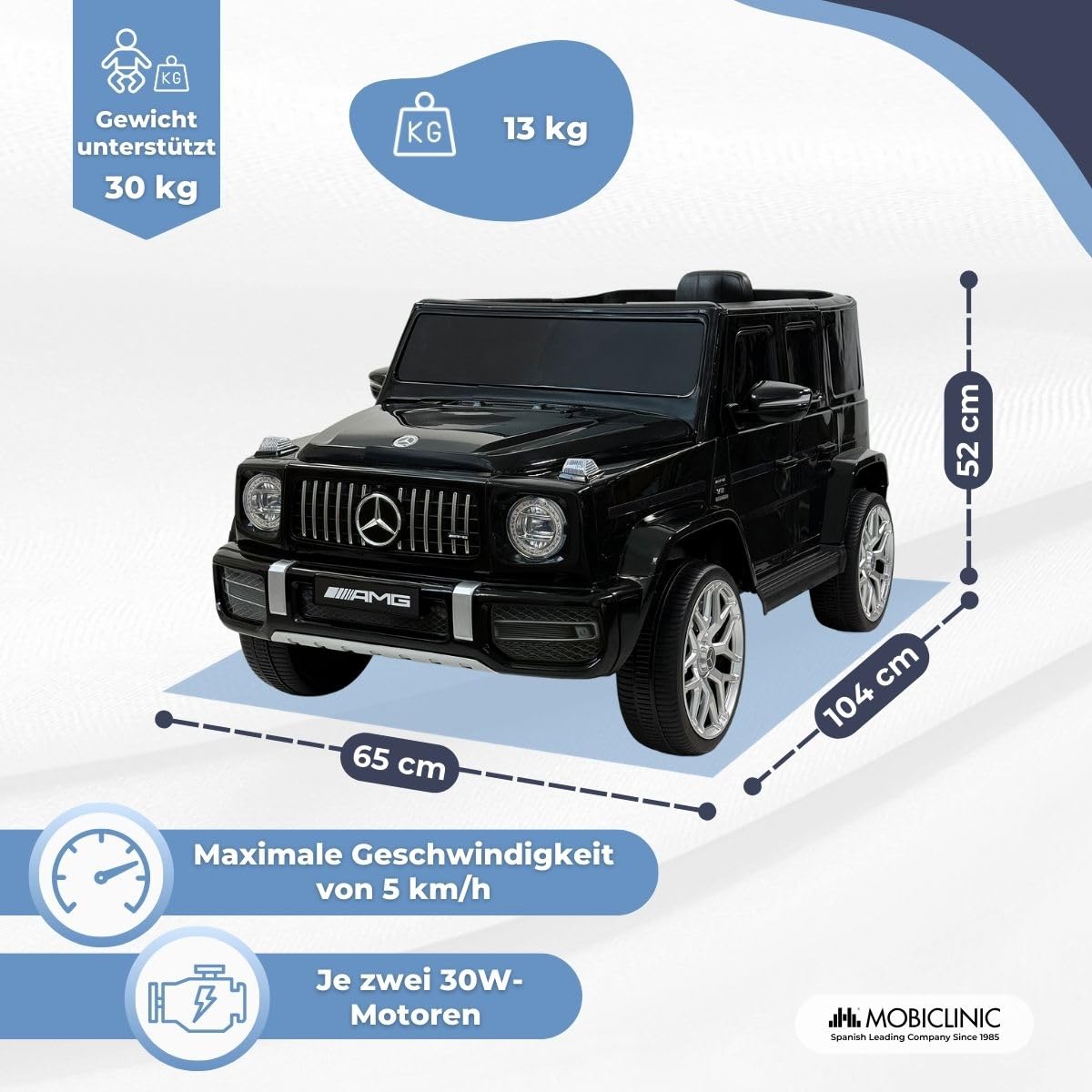 Mobiclinic®, Elektrisches Kinderauto, Mercedes Benz AMG G63, Fernbedienung und Pedal, 12V Batteriebetriebener Geländewagen, MP3, Bluetooth, USB, Lichter und Musik, bis zu 5km/h, +3 Jahren, Terrakid
