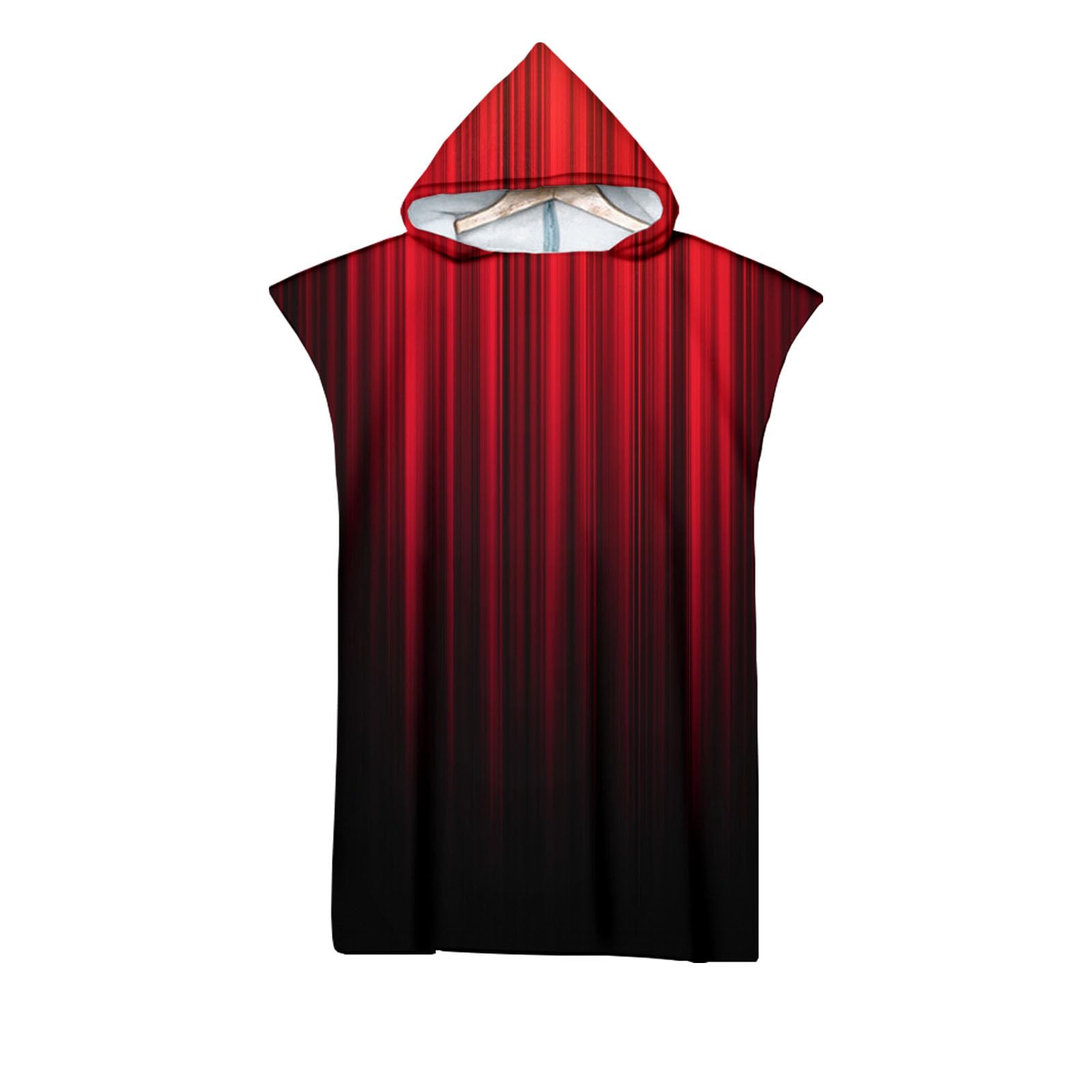 Hooded Beach Towels Sandproof, Oversized Black And Red Stitching Modern And Simple Quick Dry Surfing Poncho Changing Towel Robe for Adults Men Women,