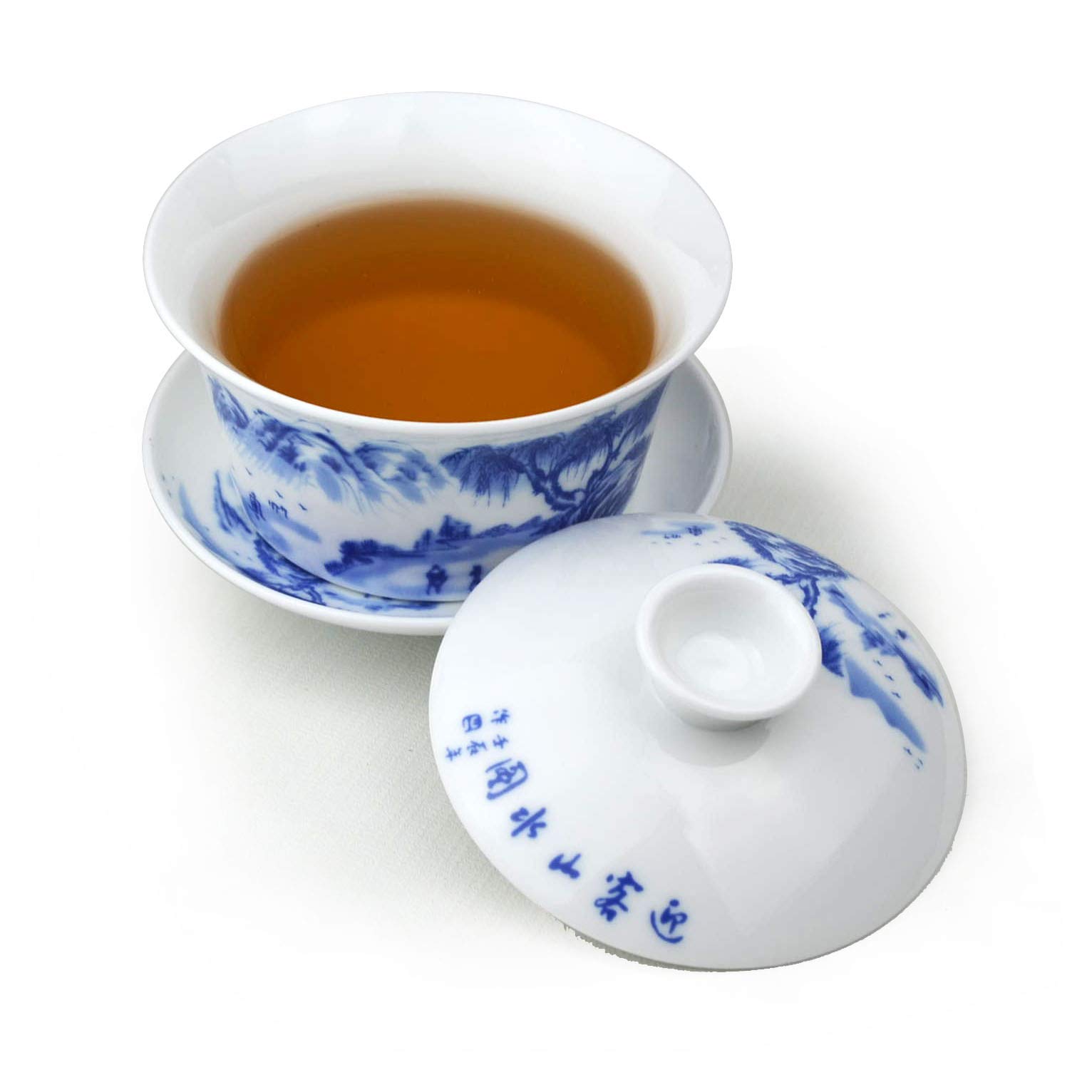 Porselein Gaiwan 8oz Theekopje Wit Geglazuurd Tureen Chinese Sancai