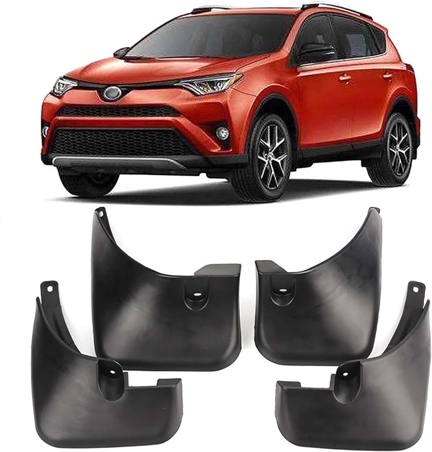 Weiyh Normal No Drill Mud Flaps For Car Front Rear Wheel For Toyota Rav 4 2016-2019