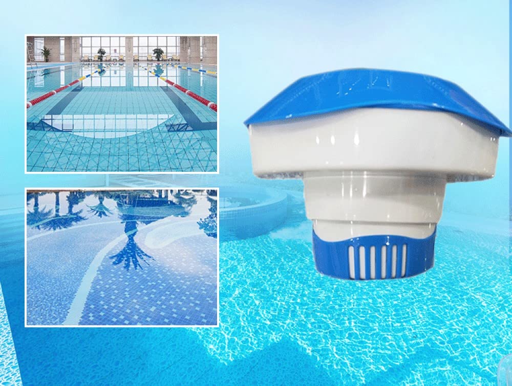 Pool Chemical Dispenser 8", Floating Chlorine Tablets Dispenser for Outdoor Indoor Swimming Pools Spas Hot Tubs Fish Ponds