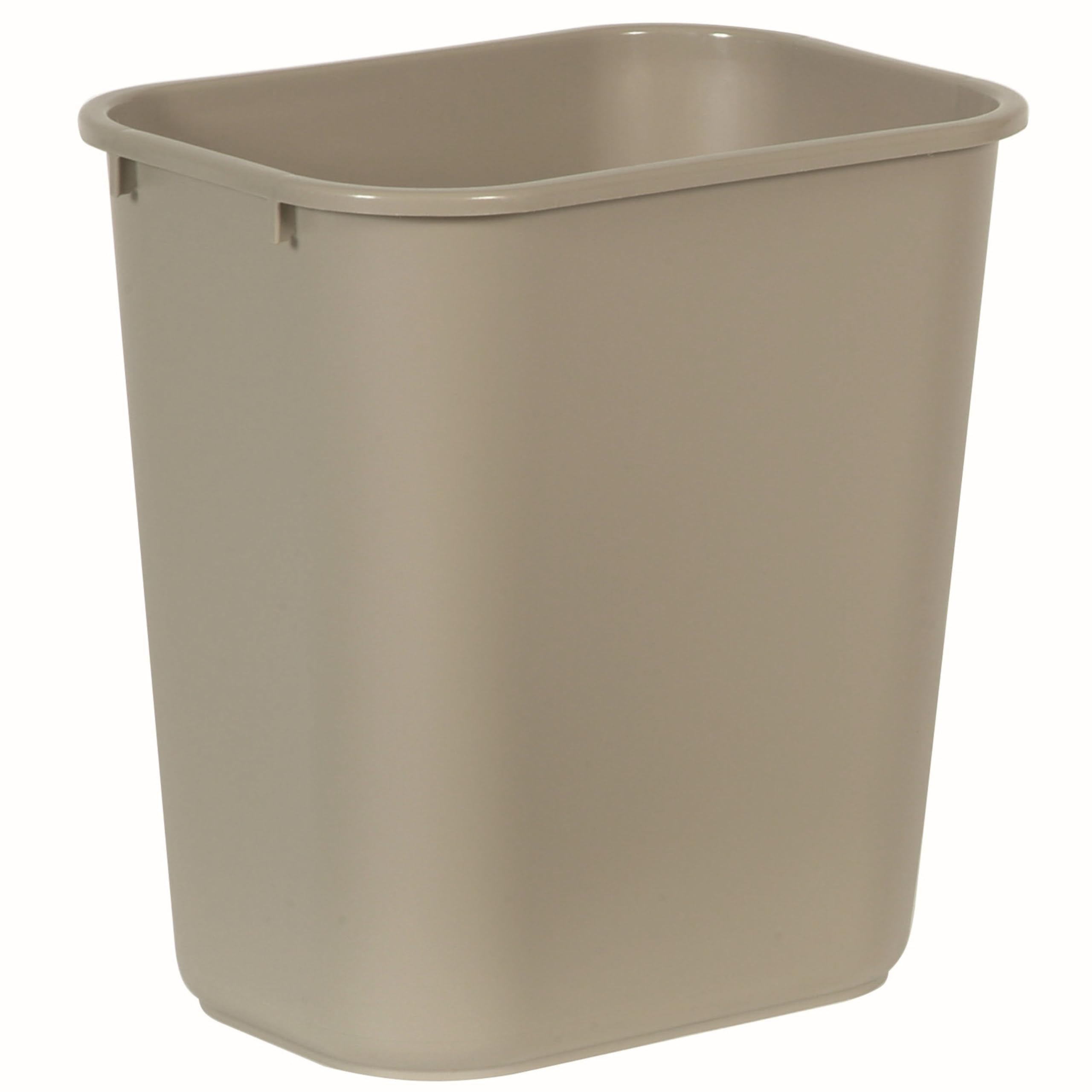 Rubbermaid Commercial Products Resin Wastebasket/Trash Can, 7-Gallon/28-Quart, Beige, Plastic, for Bedroom/Bathroom/Office, Fits Under Desk/Sink
