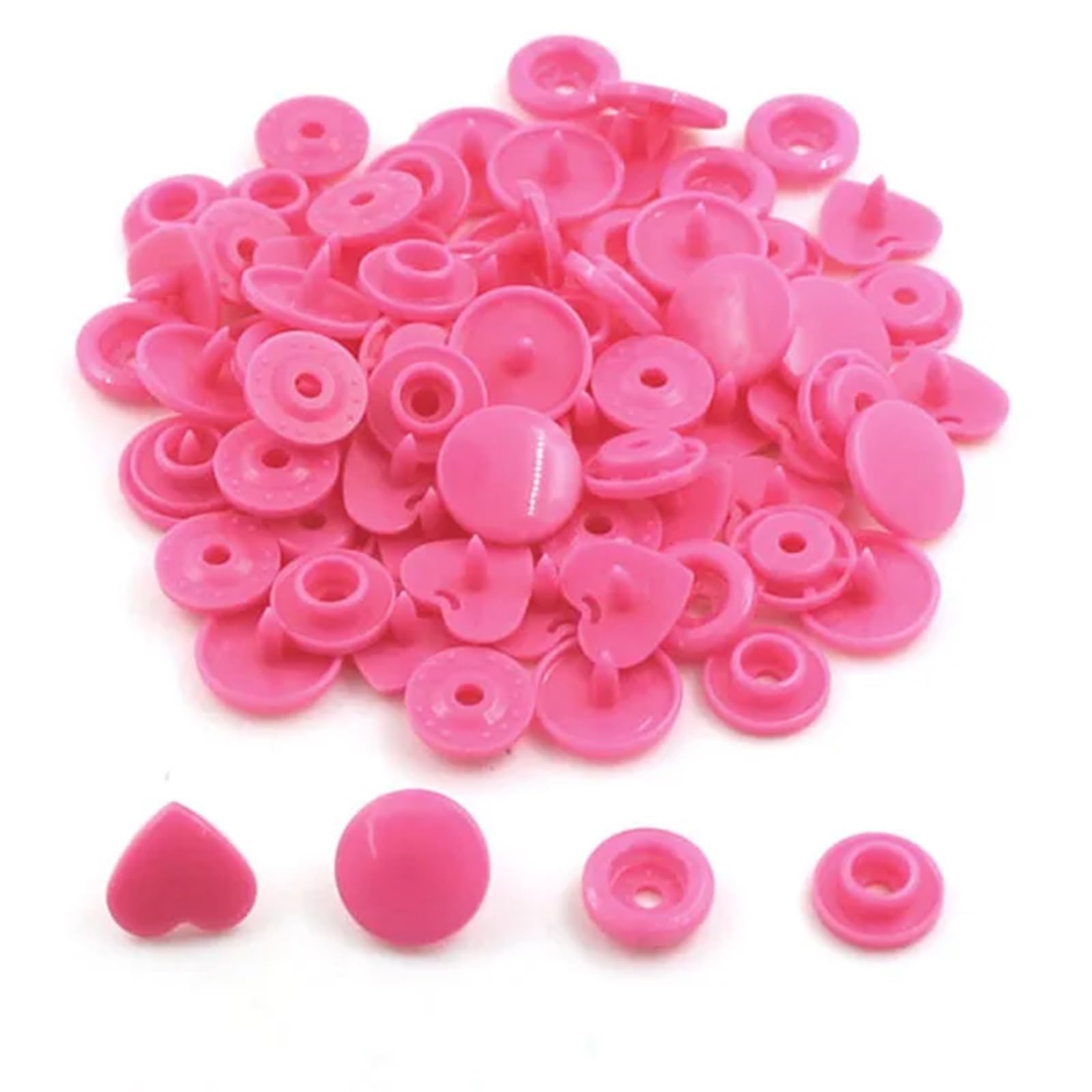 T5 Plastic Snap Buttons 200 Sets KAM Star Heart Decorative for Clothes Press Studs Fasteners Garment(B47)