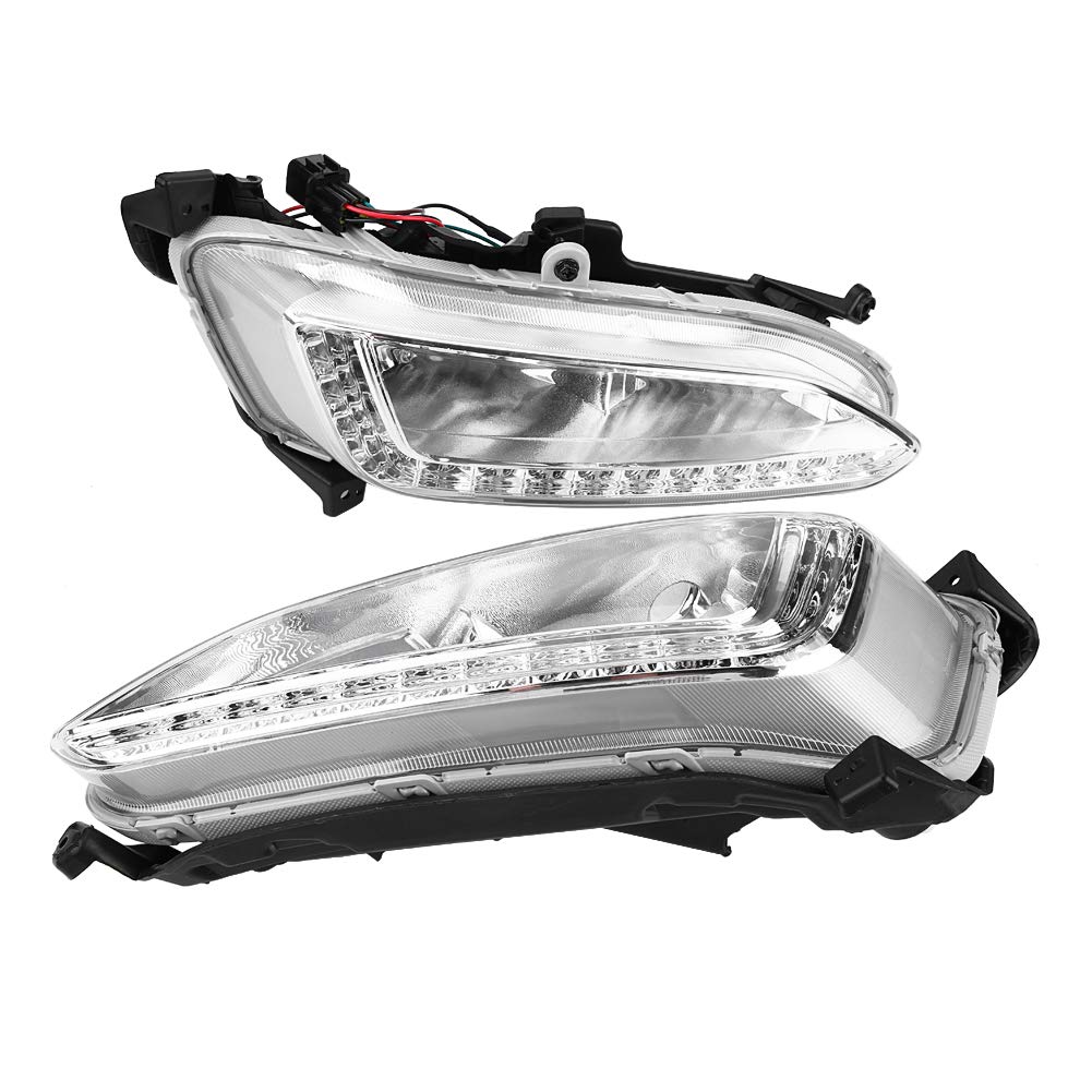 EBTOOLS pour feu de antibrouillard santa fe 2013 1 paire de feux diurnes de voiture H8, cache de lampe de brouillard 12V LED DRL pour Fe / IX45 2013-2015