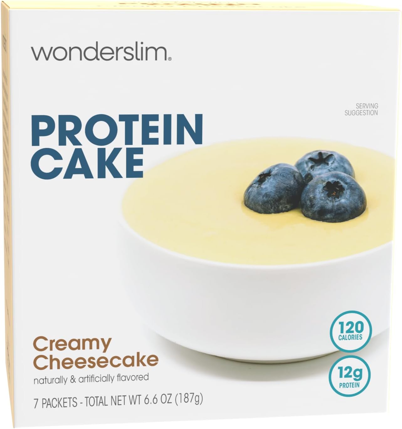 - WonderSlim Protein Cake, Creamy Cheesecake, 12g Protein, Gluten Free (7ct)