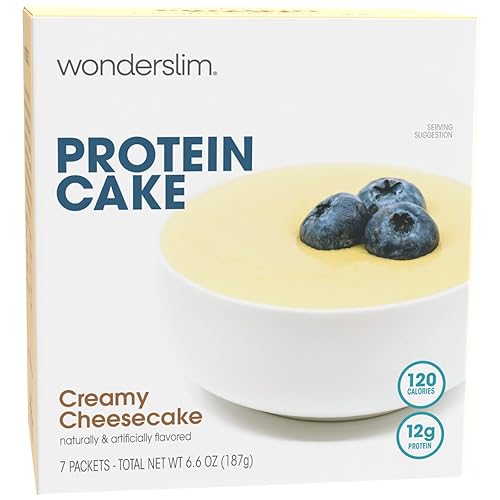 WonderSlim Pastel de proteínas pastel de queso cremoso - 028oz de carbohidratos netos 120 calorías 042oz de proteína sin gluten 7 unidades