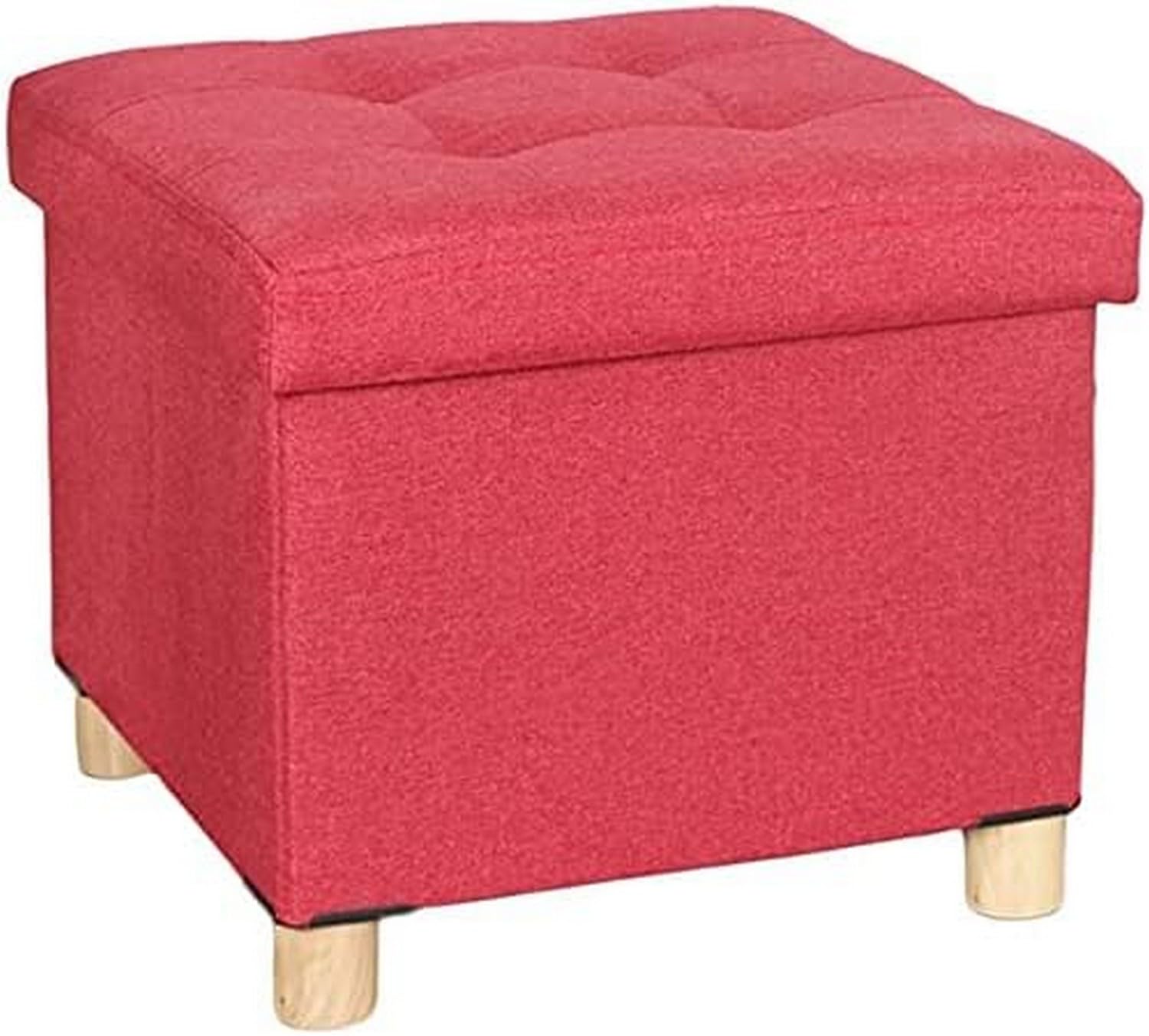 Repose-Pieds avec 4 Pieds en Bois Tabouret Ottoman Pliable Salon et Chambre