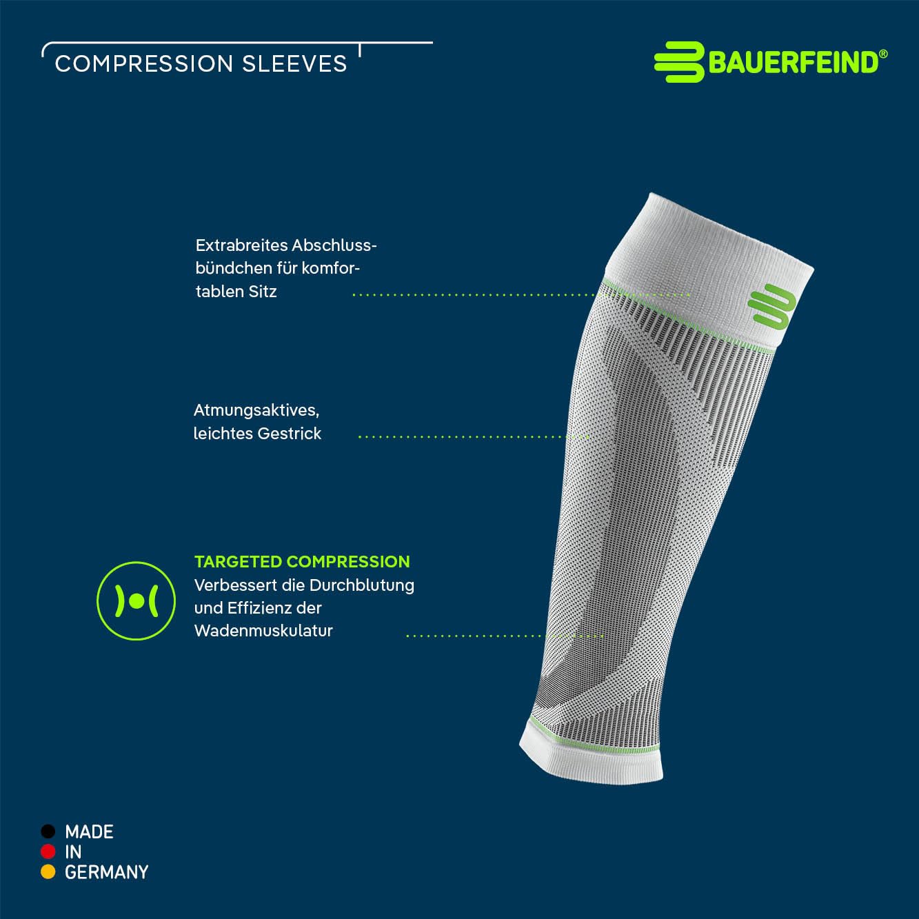 BAUERFEIND Wadenbandage Compression Sleeves Lower Leg, 1 Paar Beinstulpen Unisex