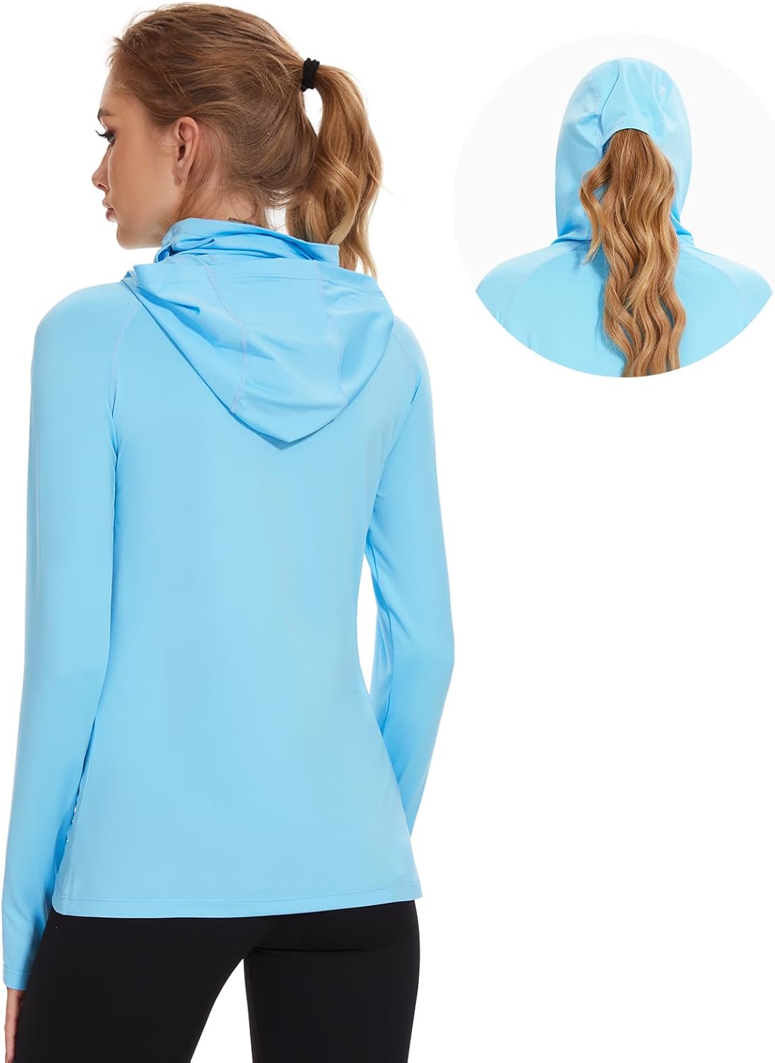 BASSDASH Women’s UPF 50+ Sun Protection Hoodie with Face Mask Neck Gaiter Breathable Long Sleeve Shirt for Hiking Fishing - Image 4