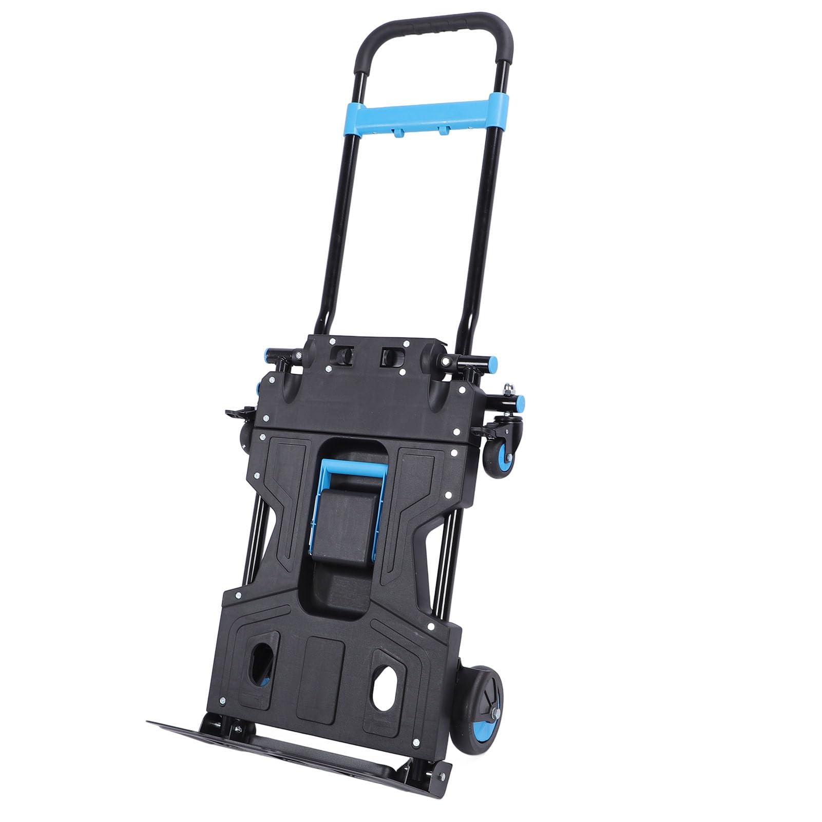 Headerbs Carrello Pieghevole 2 in 1, Carrello Pieghevole in Acciaio PP TPR, capacità 150 Kg, Maniglia Retrattile, 4 Ruote, Portatile per Ufficio Supermercato Shopping Campeggio all'aperto