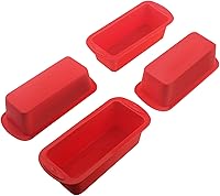 Vista 1 de SILIVO 4 Pack Mini Loaf Pans - Nonstick Mini Bread Loaf Pans, Silicone Small Baking Pans for Loaf, Bread and Meatloaf - 5.7x2.5x2.2 inch