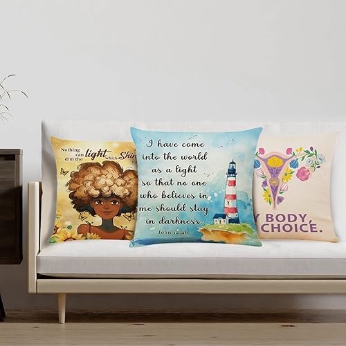Miniatura 5 de Fundas de cojín decorativas cristianas, con texto en inglés "I Have Come Into The World", fundas de cojín decorativas para sofá, cama, sofá,
