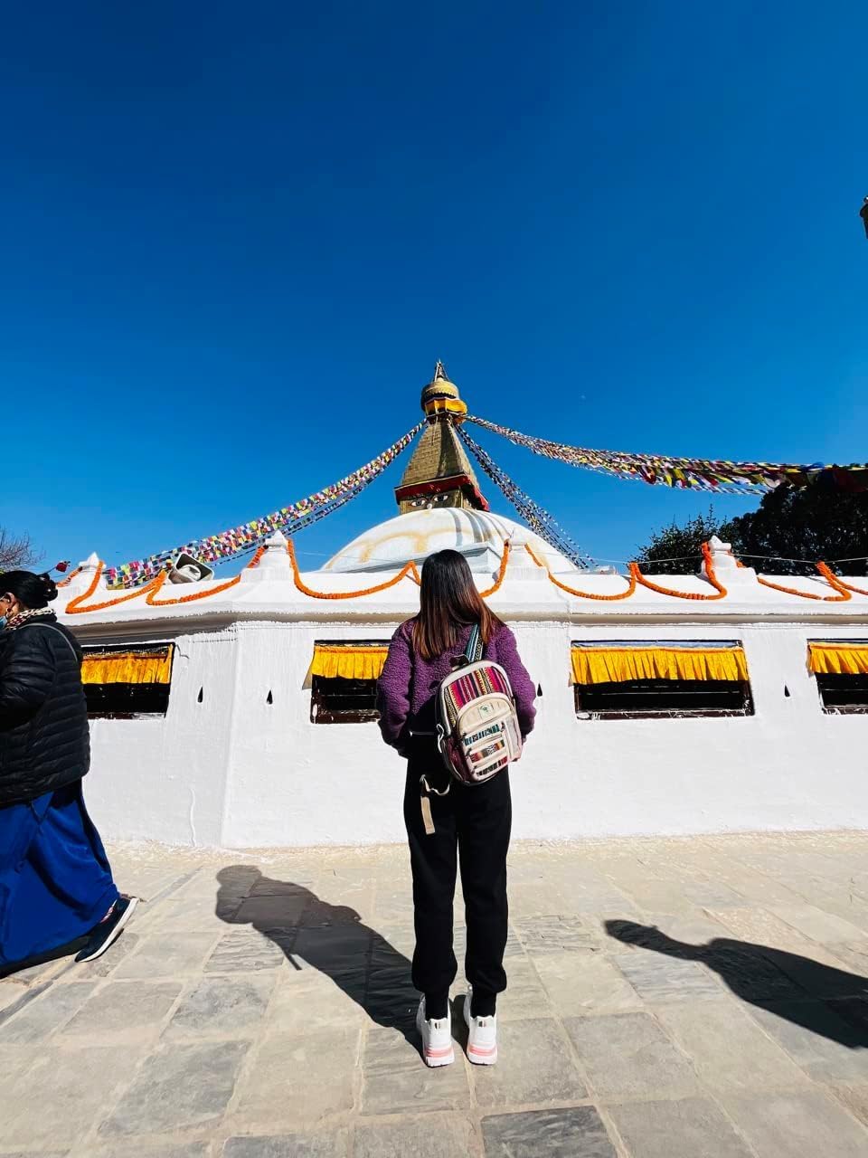 Hemp Backpack Traveling Bagpack, Cotton Canvas Stripe Nepali Himalayan Backpack, College Gift Casual Small Daypack Bag 13 x 11 x 5 Inches - Image 7