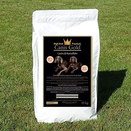 Canis Gold 10 kg Adult 58% Lachs + Kartoffel (Monoprotein) getreidefreies Super Premium Hunde Trockenfutter