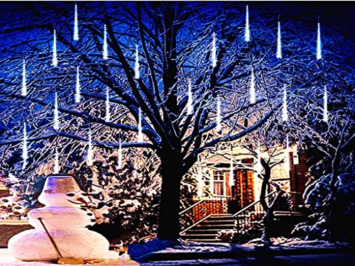 Falling Rain Lights,Anlising Led Meteor Shower Rain Lights 8 Tubes 136 LED(11.8 inch/Tube) Icicle Rain drop Lights Christmas Lights for Christmas Tree Decoration Wedding Party Holiday (White)