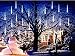 Anlising Falling Rain Lights, Meteor Shower Led Rain Lights 8 Tubes 136 LED(11.8 inch/Tube) Icicle Snow Falling Rain drop Lights for Wedding Party Holiday Christmas Home Garden Tree Decoration (White)