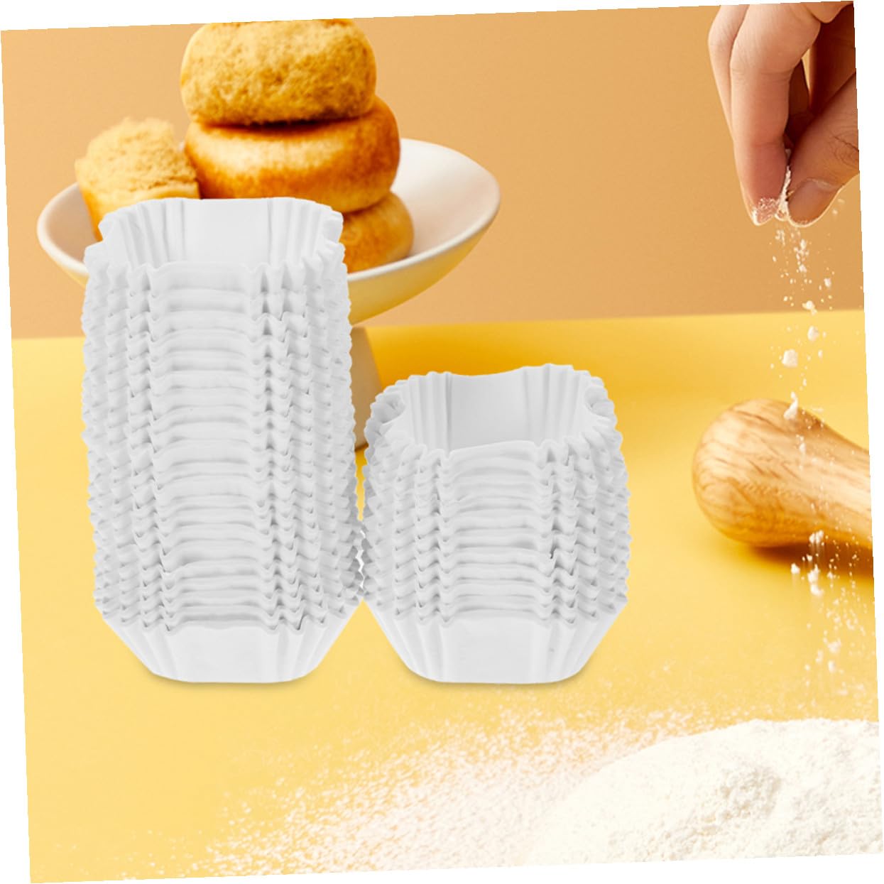 TOYANDONA 2000piezas Taza de Pastel Cuadrada Unidades de Envoltorios de Papel Portátiles para Cupcakes y Muffins para Fiestas y Hornear