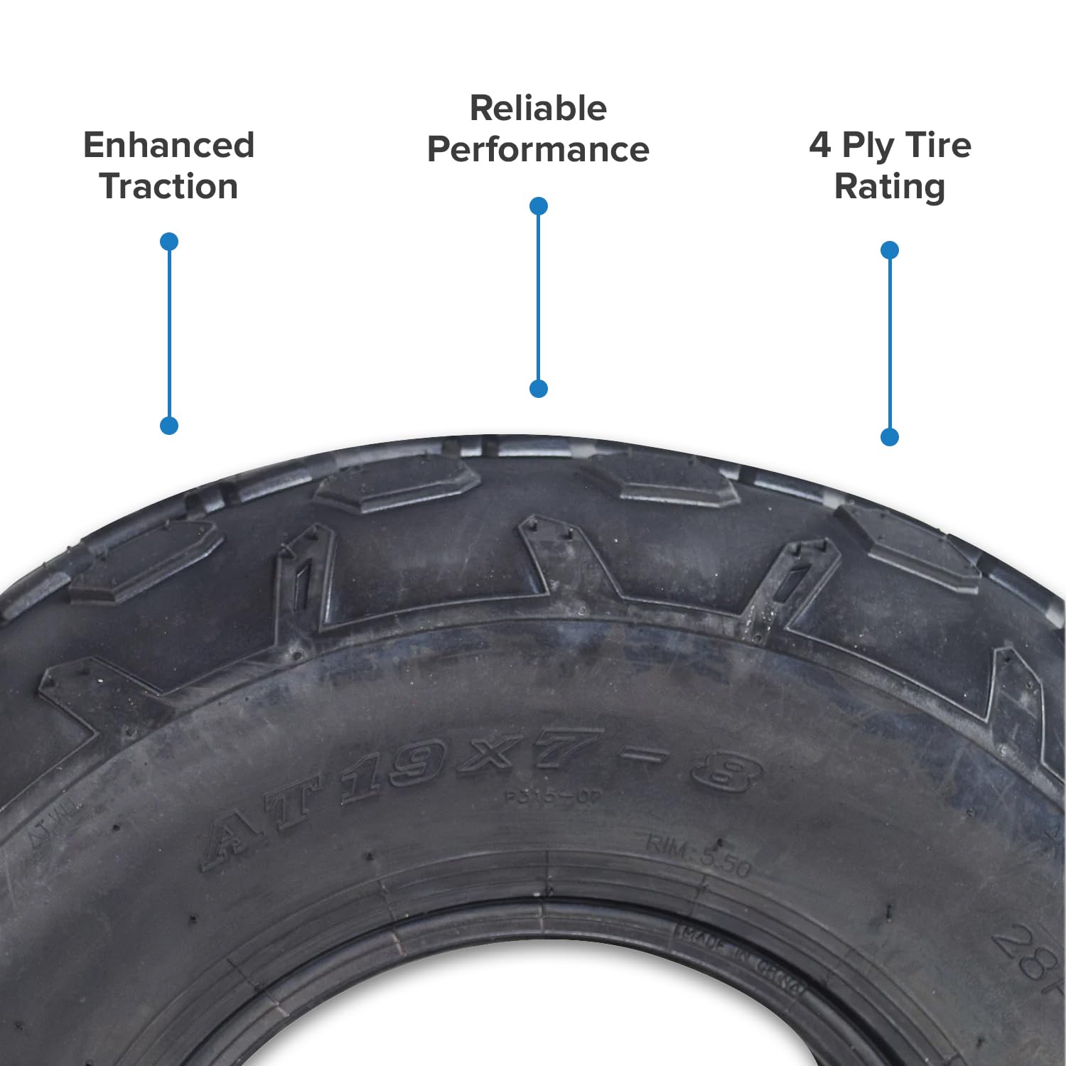 Amazon.com: AlveyTech 19x7.00-8 Knobby Tire for the Baja MB165