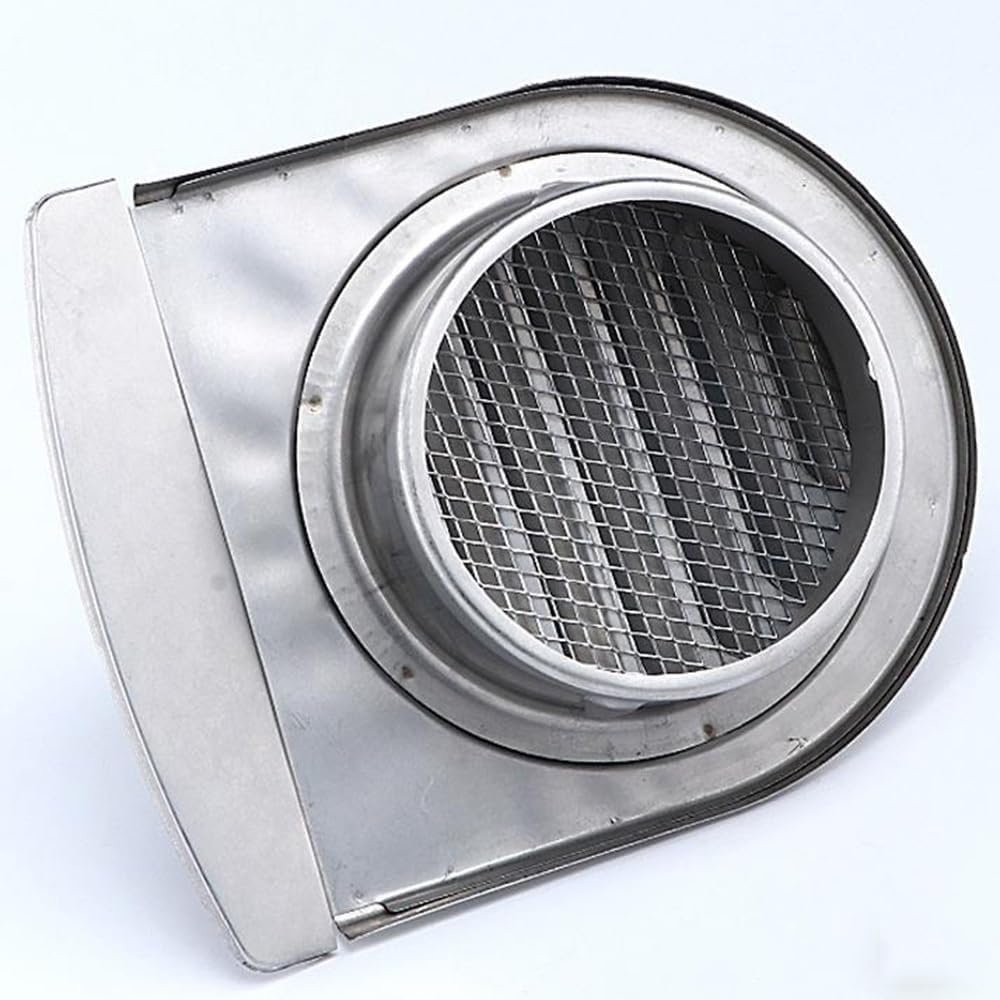 4" 5" Exhaust Air Vent Cover, Stainless Steel Wall Vent Cap with Screen Mesh Outdoor Duct Ventilation Weatherproof Louvered Vent