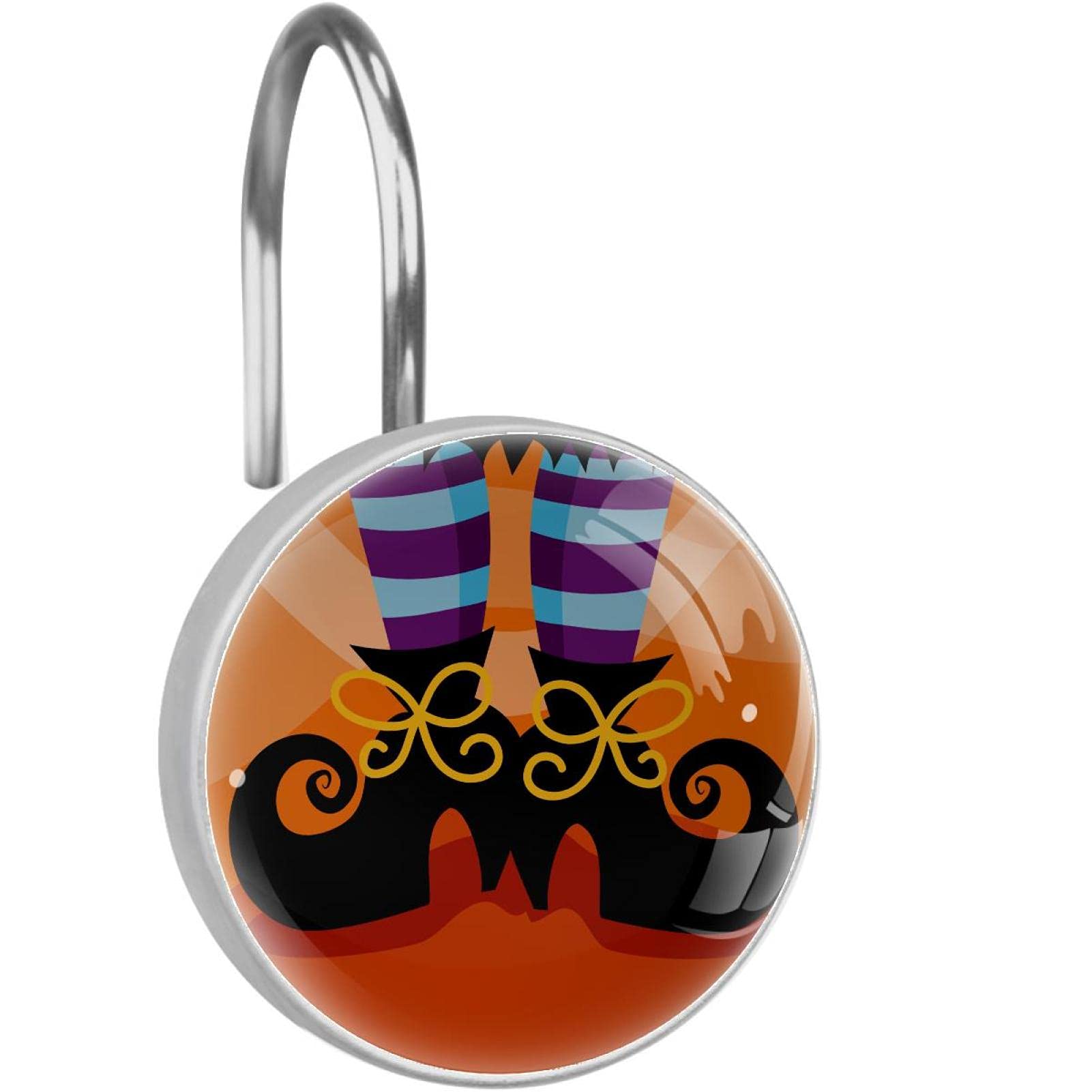 Set 12 Ganci Tenda Doccia Halloween - Ganci Cranio Decorativi Per Bagno