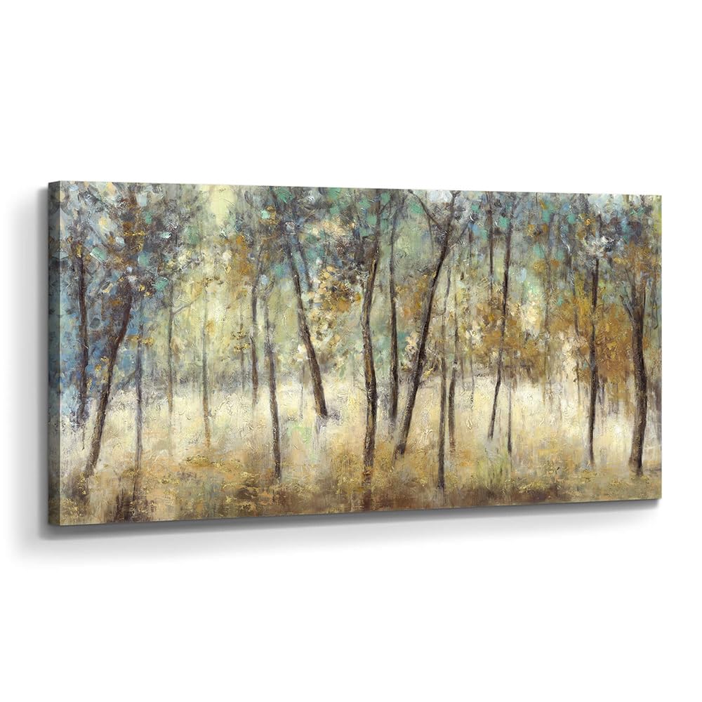 Amazon.com: Tree Wall Art Canvas Painting: Forest Hand Painted Picture ...