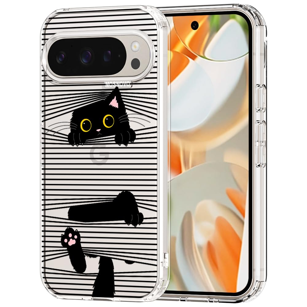 MOSNOVO Case for Google Pixel 9 & Pixel 9 Pro, [Buffertech 6.6ft Military-Grade Drop Protection] [Anti Peel Off Tech] Clear TPU Bumper Phone Case Cover Design - Great Wave — view 102