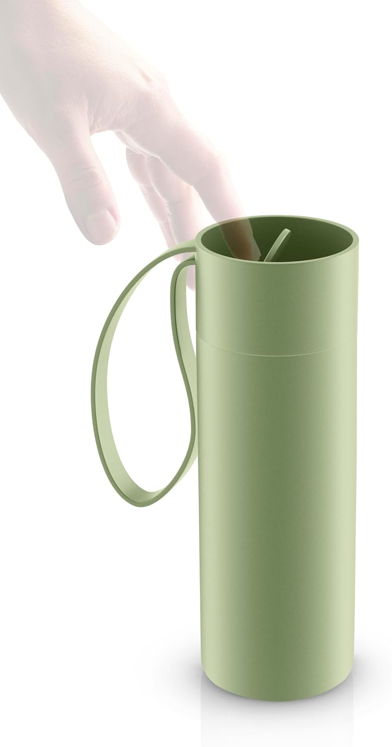 EVA SOLO | to Go Cup 0.35 L | Double-Walled Thermo Cup with Vacuum Insulation | Stylish Danish Design with Practical Easy Grab Strap & Click Lid | Pistachio