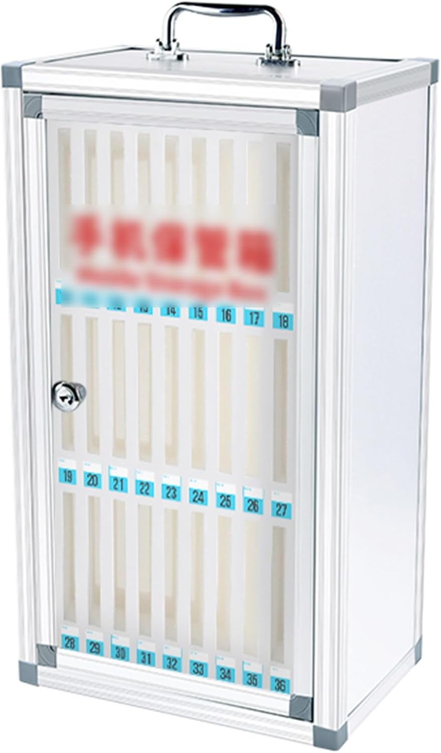 Portable Handle, Key Lock Wall-Mounted Cell Phones Storage Cabinet Cell Phone Cabinet Storage Locker Box,12 Slots ()