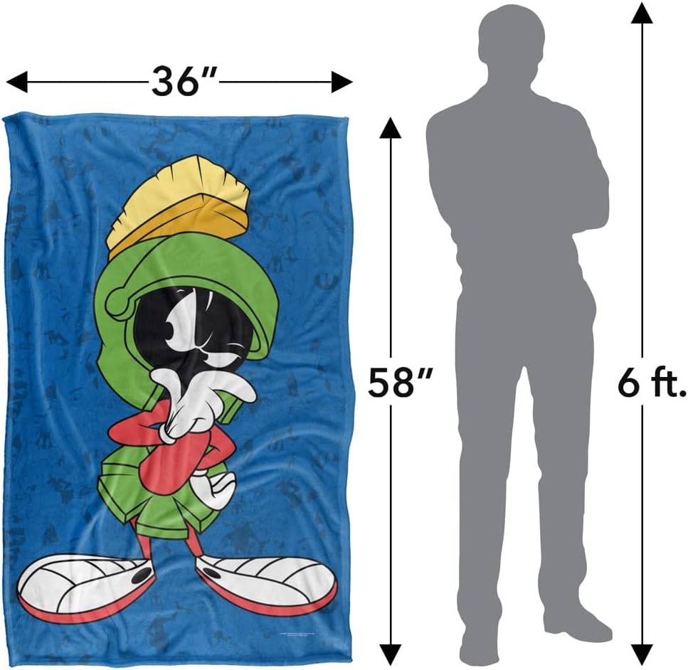 Looney Tunes Blanket, 36"x58", Marvin Character Silky Touch Super Soft Throw